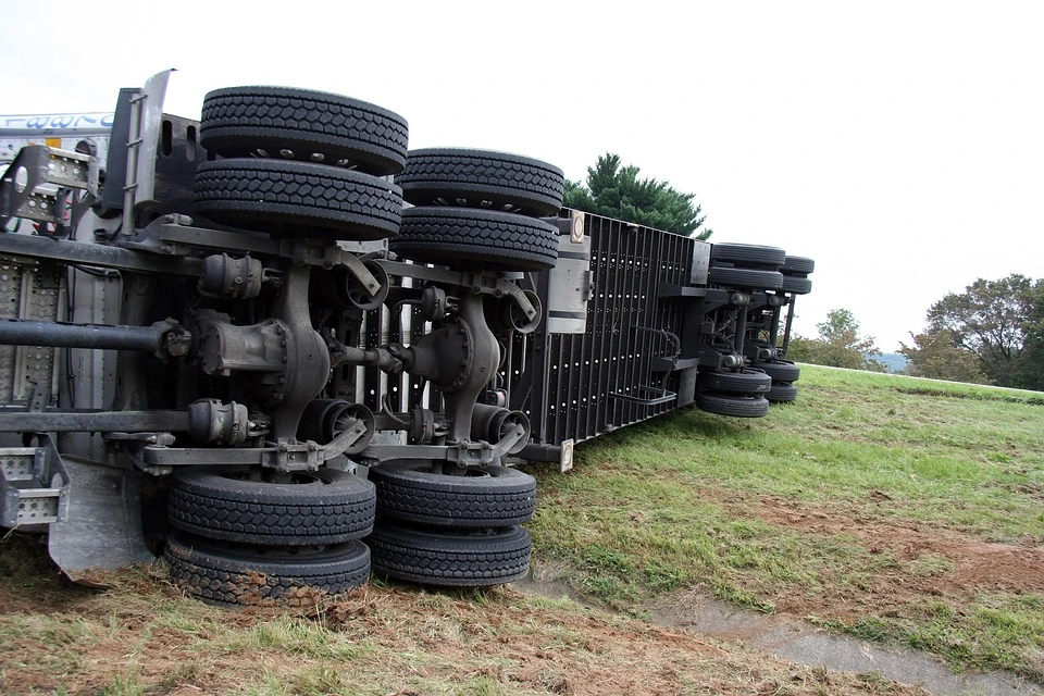 Truck accident scene